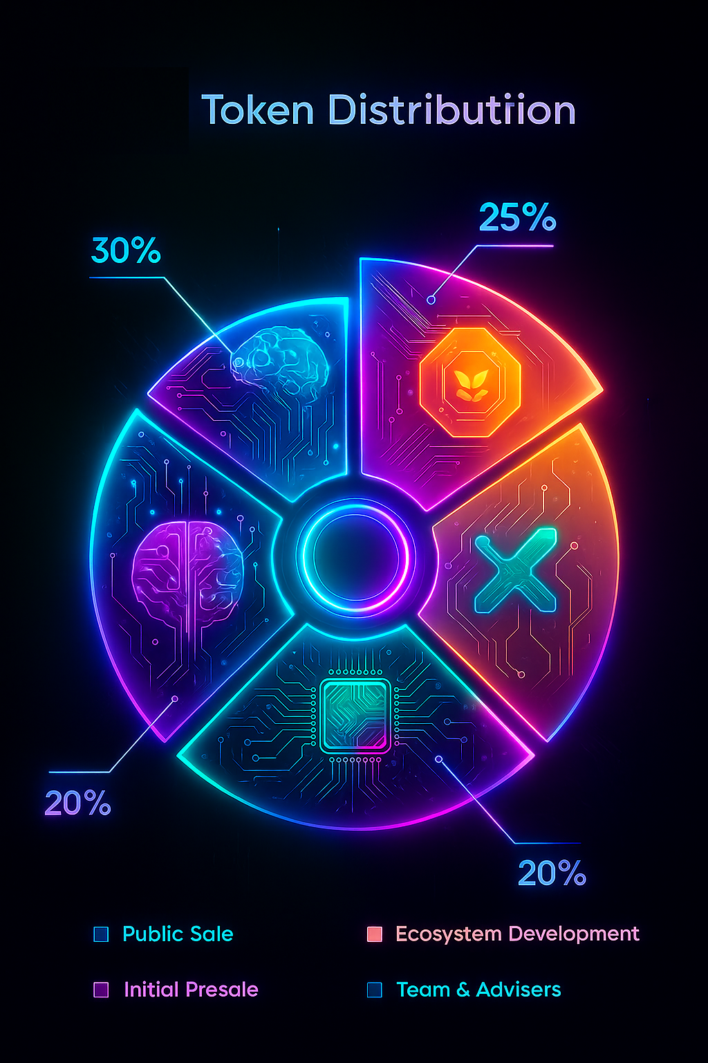 Pie chart of GROK199C token distribution